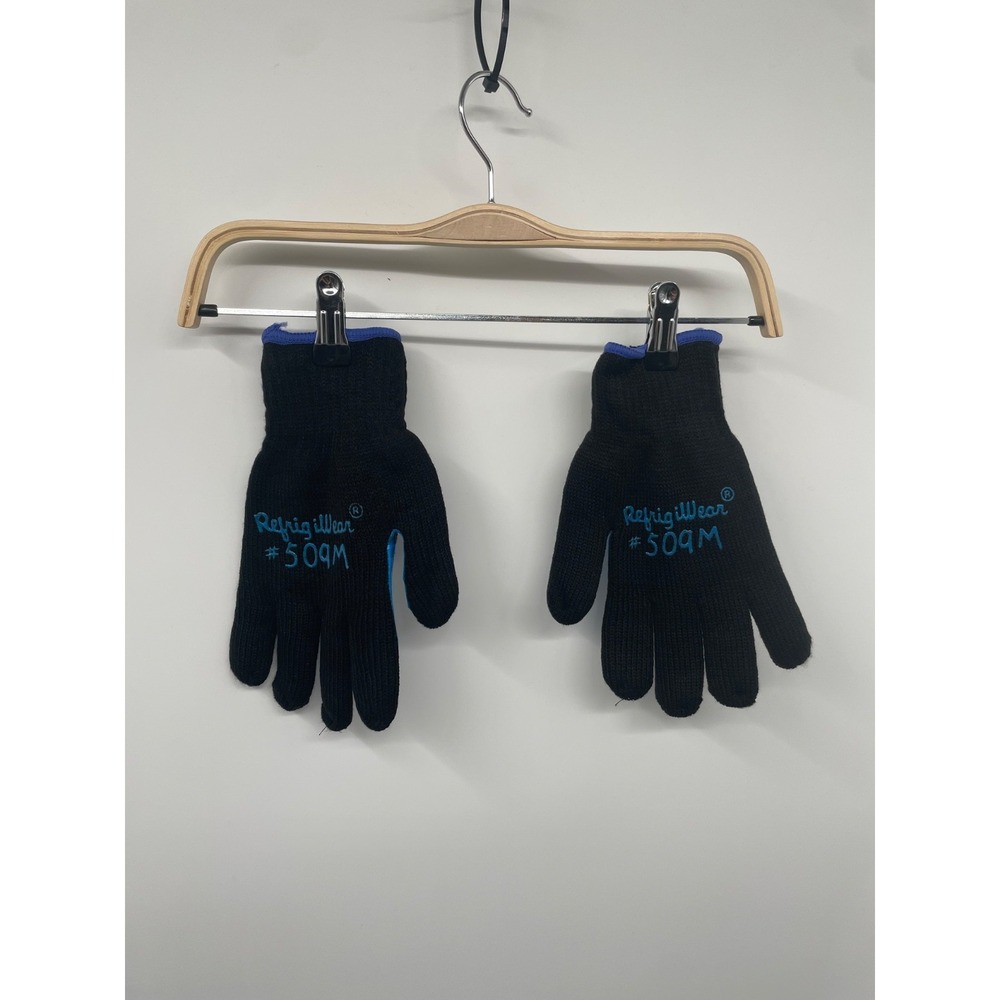 RefrigiWear 509M Dual Layer Unisex M Black Herringbone Grip Work Gloves‎ NWOT